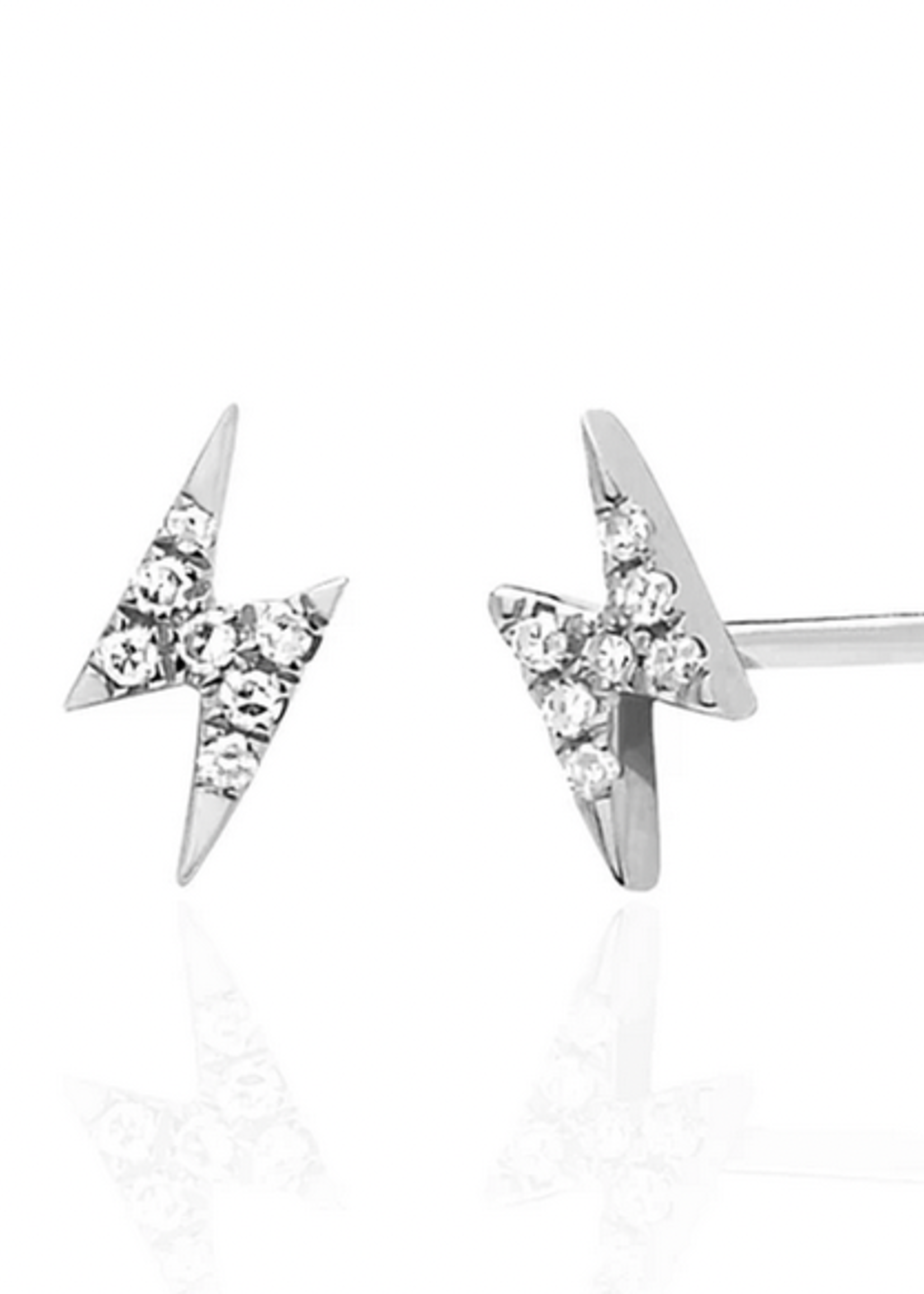 EF COLLECTION EF COLLECTION MINI DIAMOND LIGHTNING BOLT STUD EARRING