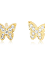 EF COLLECTION EF COLLECTION BABY DIAMOND BUTTERFLY STUD EARRING