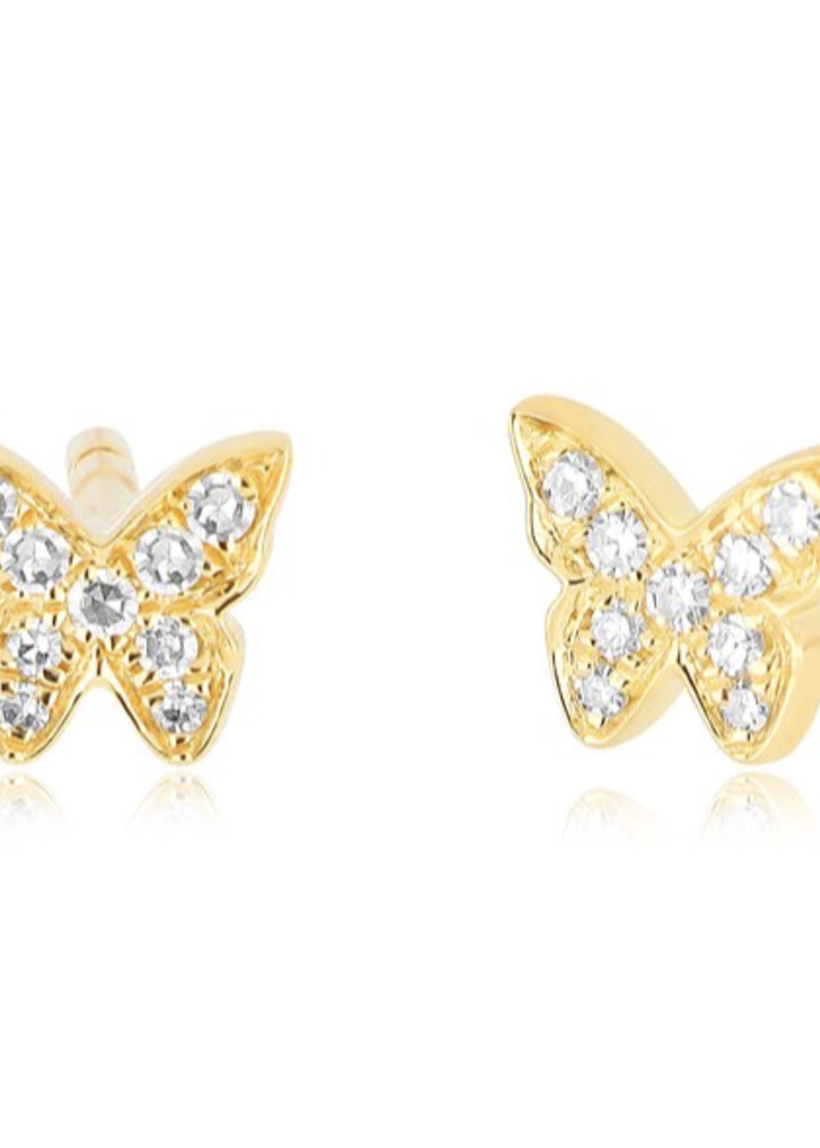 EF COLLECTION EF COLLECTION BABY DIAMOND BUTTERFLY STUD EARRING