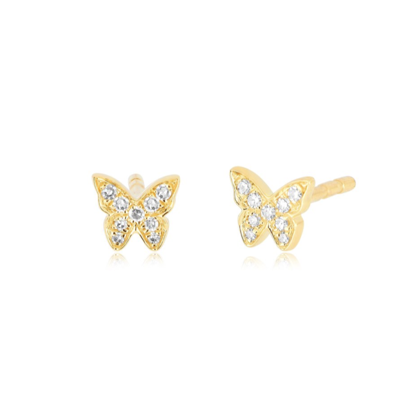 EF COLLECTION BABY DIAMOND BUTTERFLY STUD EARRING