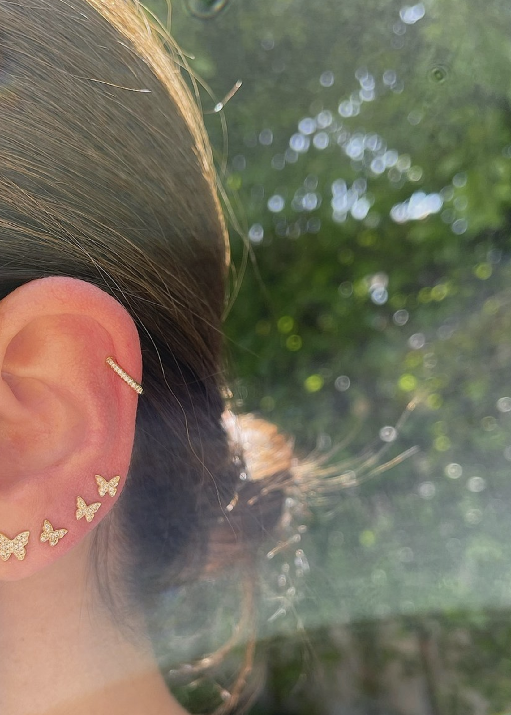 EF COLLECTION EF COLLECTION BABY DIAMOND BUTTERFLY STUD EARRING