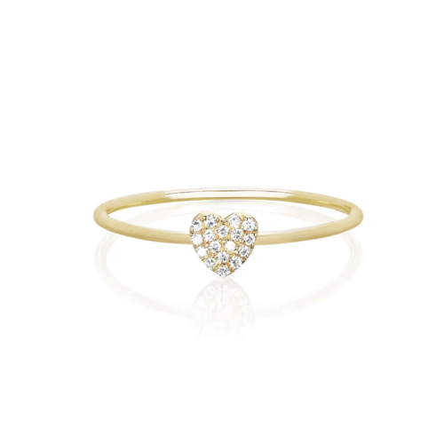 EF COLLECTION EF COLLECTION DIAMOND MINI HEART STACK RING 