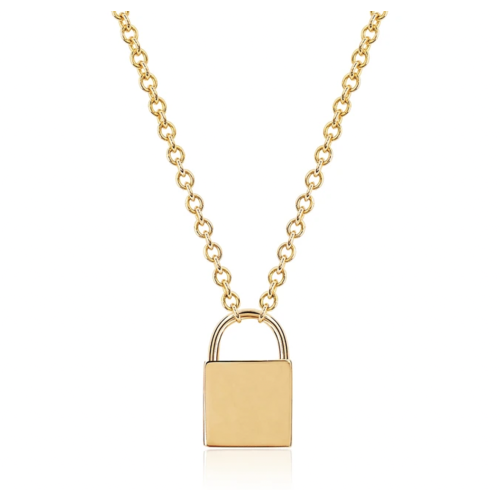 EF COLLECTION EF COLLECTION GOLD LOCK NECKLACE 