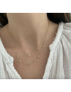 EF COLLECTION BABY DIAMOND STAR AND GOLD MOON NECKALCE