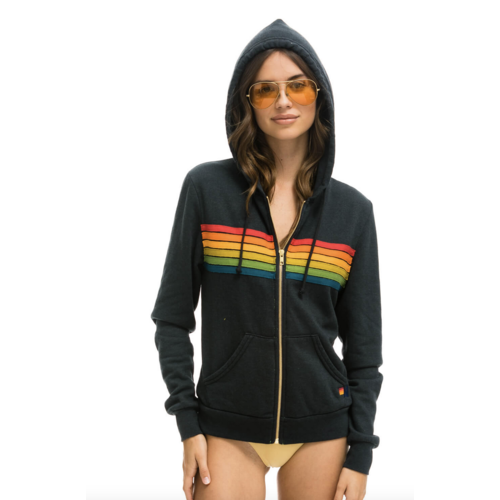 AVIATOR NATION AVIATOR NATION 6 STRIPE ZIP HOODIE AVIATOR NATION AVIATOR NATION 6 STRIPE ZIP HOODIE