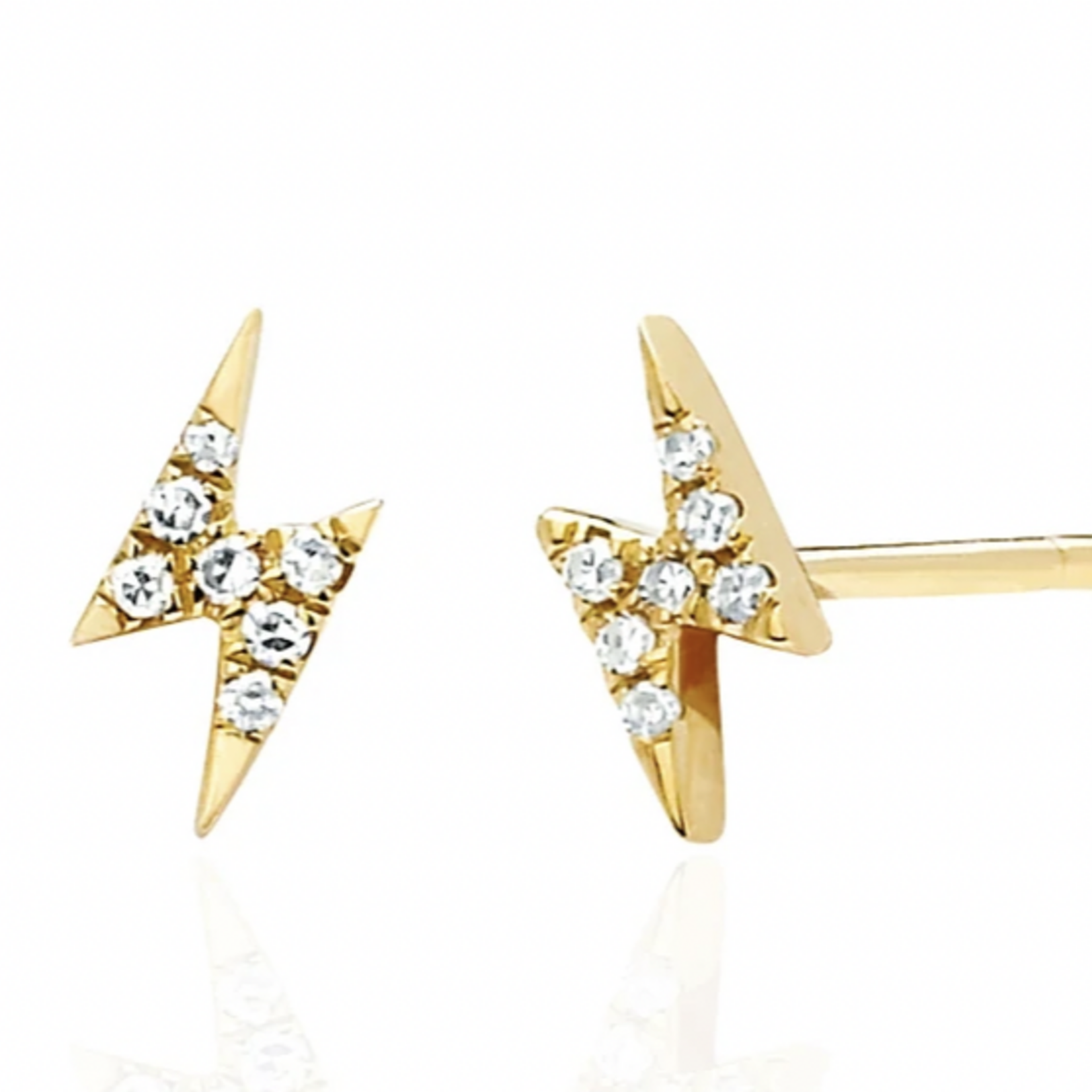 EF COLLECTION EF COLLECTION MINI DIAMOND LIGHTNING BOLT STUD EARRING