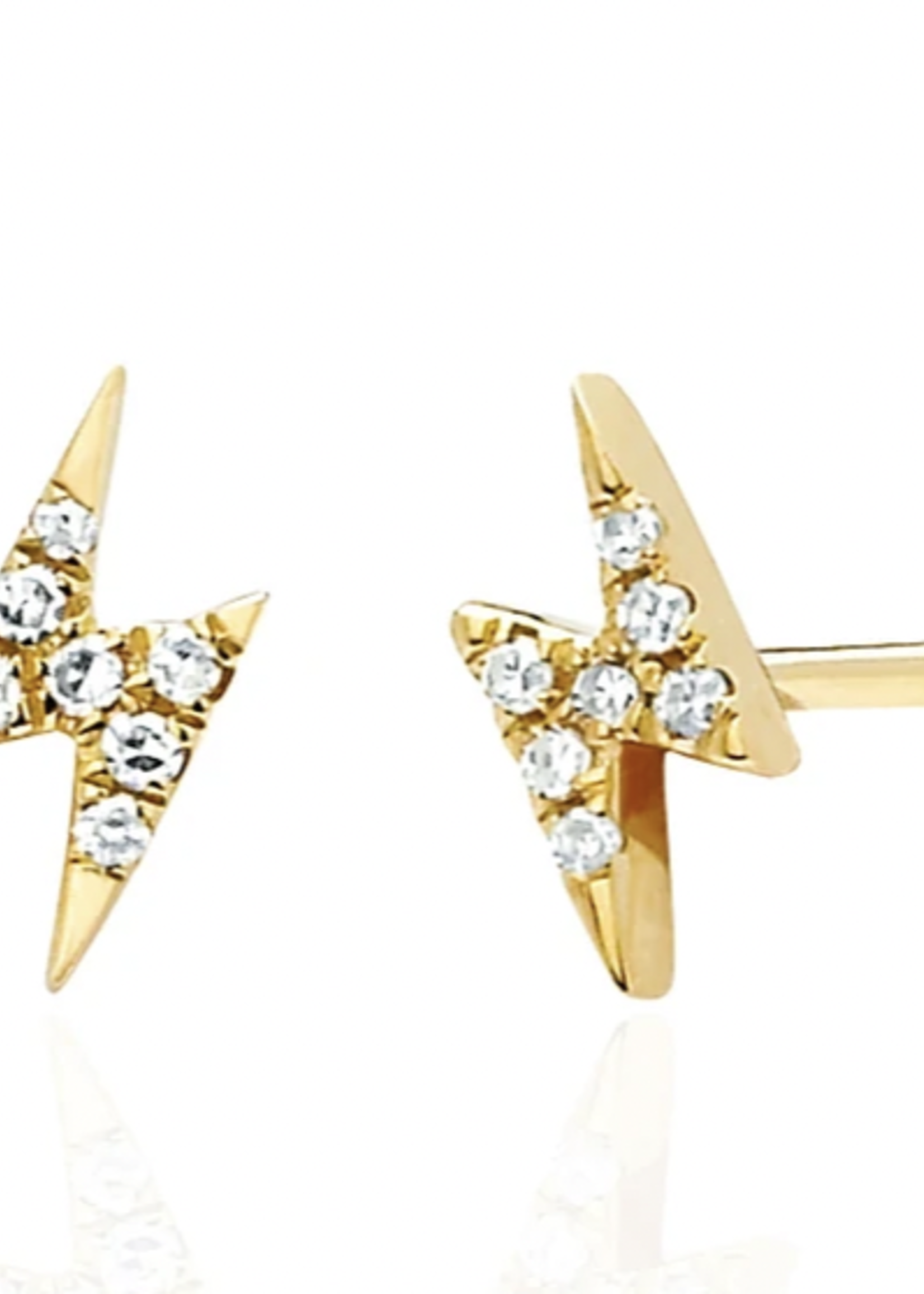 EF COLLECTION EF COLLECTION MINI DIAMOND LIGHTNING BOLT STUD EARRING