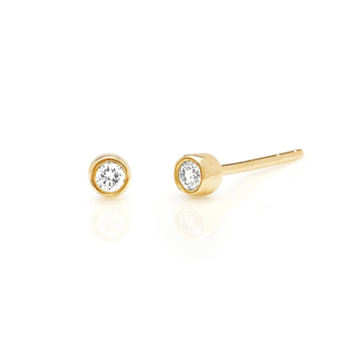 EF COLLECTION EF COLLECTION DIAMOND BEZEL STUD EARRING 