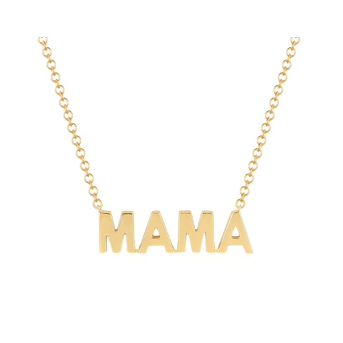 EF COLLECTION EF COLLECTION MINI GOLD MAMA INTIAL NECKLACE 