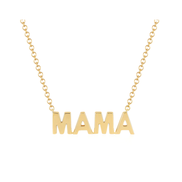 EF COLLECTION MINI GOLD MAMA INTIAL NECKLACE