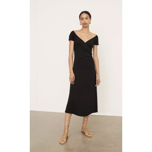 VINCE SHORT SLEEVE WRAP DRESS VINCE SHORT SLEEVE WRAP DRESS