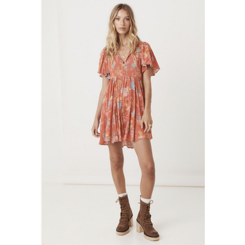 SPELL SPELL MEADOWLAND FLUTTER SLEEVE MINI DRESS SPELL SPELL MEADOWLAND FLUTTER SLEEVE MINI DRESS