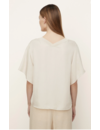 VINCE RIB TRIM DOUBLE V NECK SHORTSLEEVE POPOVER