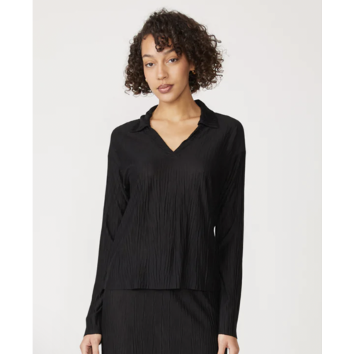 STATESIDE STATESIDE KNIT PLISSE LS POLO STATESIDE STATESIDE KNIT PLISSE LS POLO