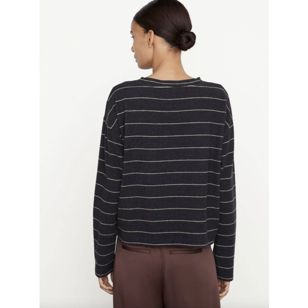 VINCE COZY STRIPE RELAXED L/S CREW