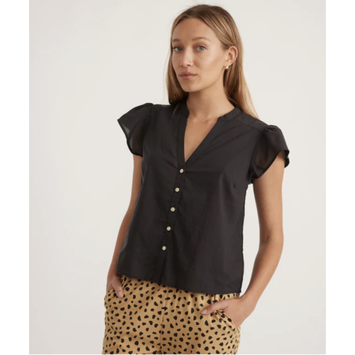 MARINE LAYER MARINE LAYER ESME FLUTTER SLEEVE TOP MARINE LAYER MARINE LAYER ESME FLUTTER SLEEVE TOP