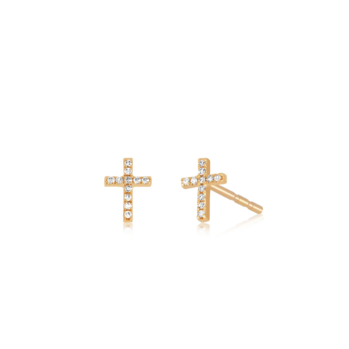 EF COLLECTION EF COLLECTION BABY DIAMOND CROSS STUD 