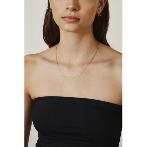CHAN LUU CHAN LUU 14K GOLD PETITE HERRINGBONE NECKLACE CHAN LUU CHAN LUU 14K GOLD PETITE HERRINGBONE NECKLACE