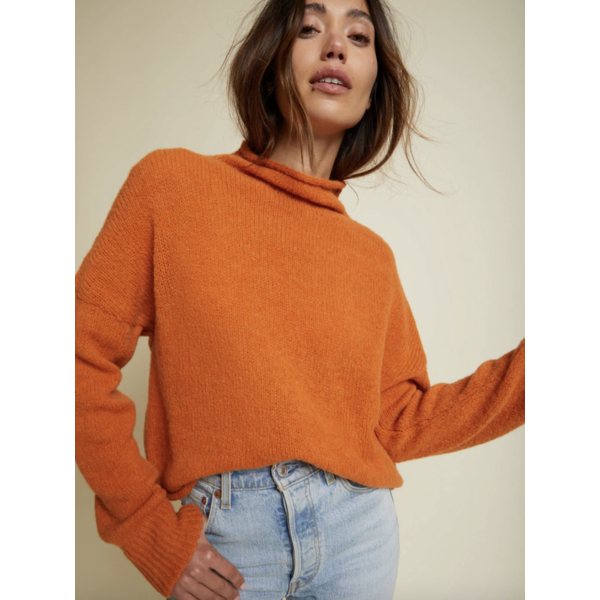 NATION LTD GALEN ROLL NECK CROPPED SWEATER