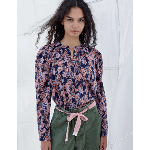 SUNDRY SUNDRY FLORAL PUFF SLEEVE BUTTON DOWN 