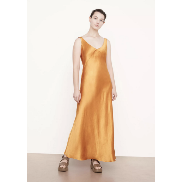 VINCE V-NECK MAXI SLIP DRESS