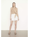 VINCE SLEEVELESS WRAP SHIRT