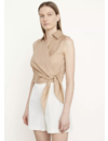 VINCE SLEEVELESS WRAP SHIRT