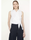 VINCE SLEEVELESS WRAP SHIRT