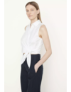 VINCE SLEEVELESS WRAP SHIRT