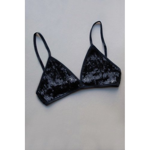 CHAN LUU CHAN LUU BLACK MATTE SEQUIN BRA CHAN LUU CHAN LUU BLACK MATTE SEQUIN BRA