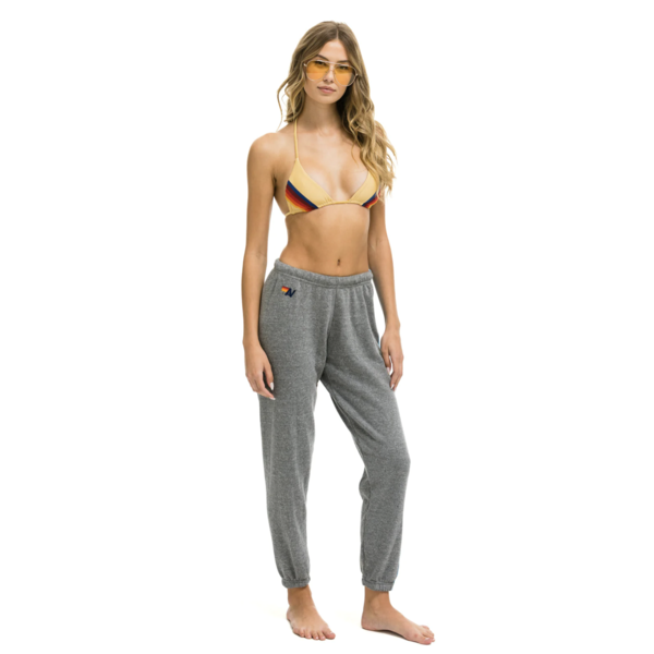 Aviator Nation 4 Heart Stitch Sweatpants - Heather Grey