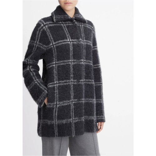 VINCE PLAID CAR CARDIGAN COAT 