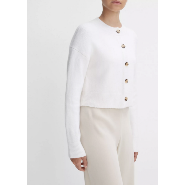 VINCE CROPPED BUTTON CARDIGAN