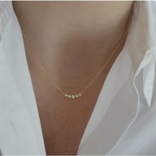 EF COLLECTION DIAMOND CROWN CRESCENT NECKLACE
