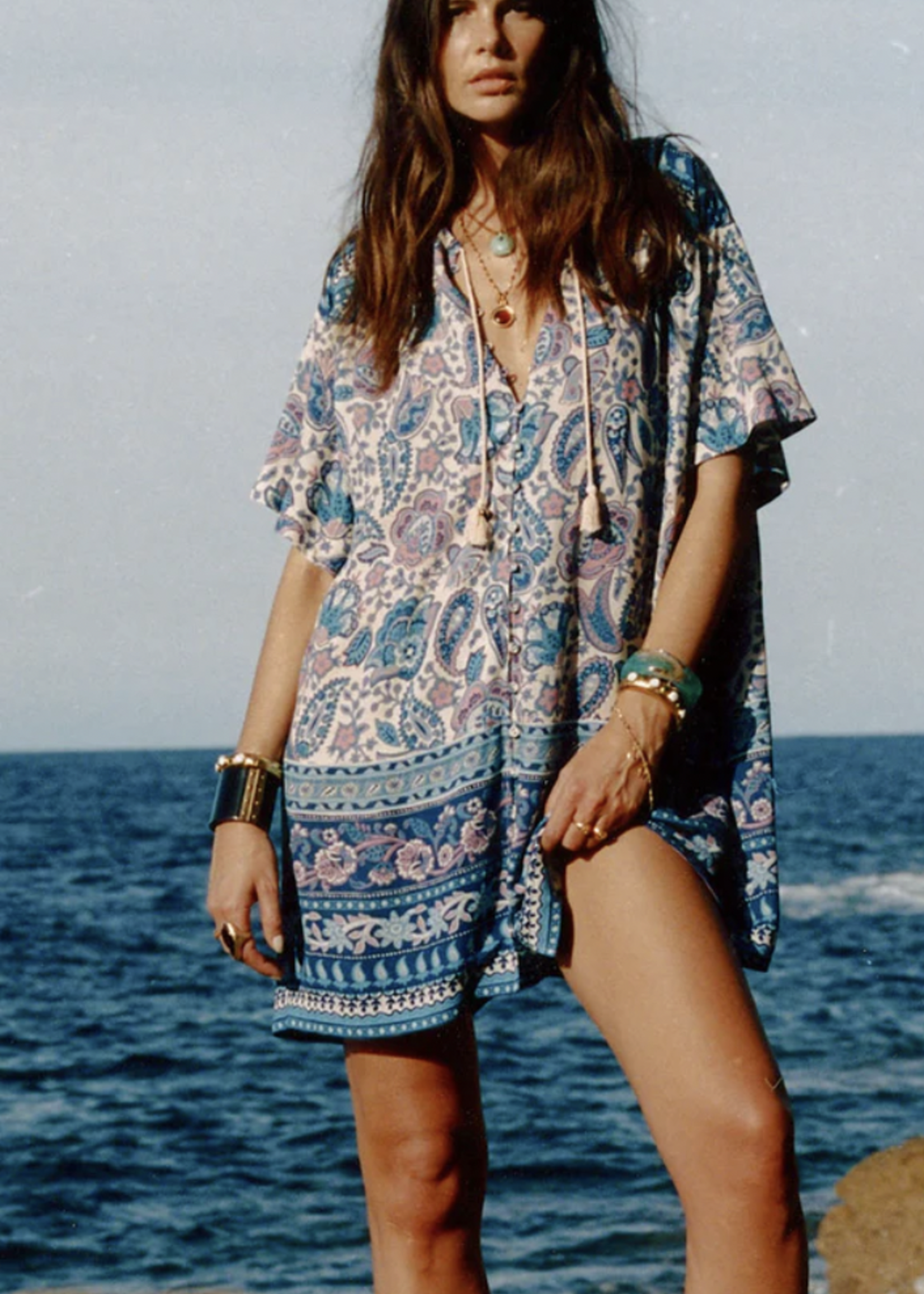 SPELL SPELL MARMONT FLUTTER TUNIC DRESS