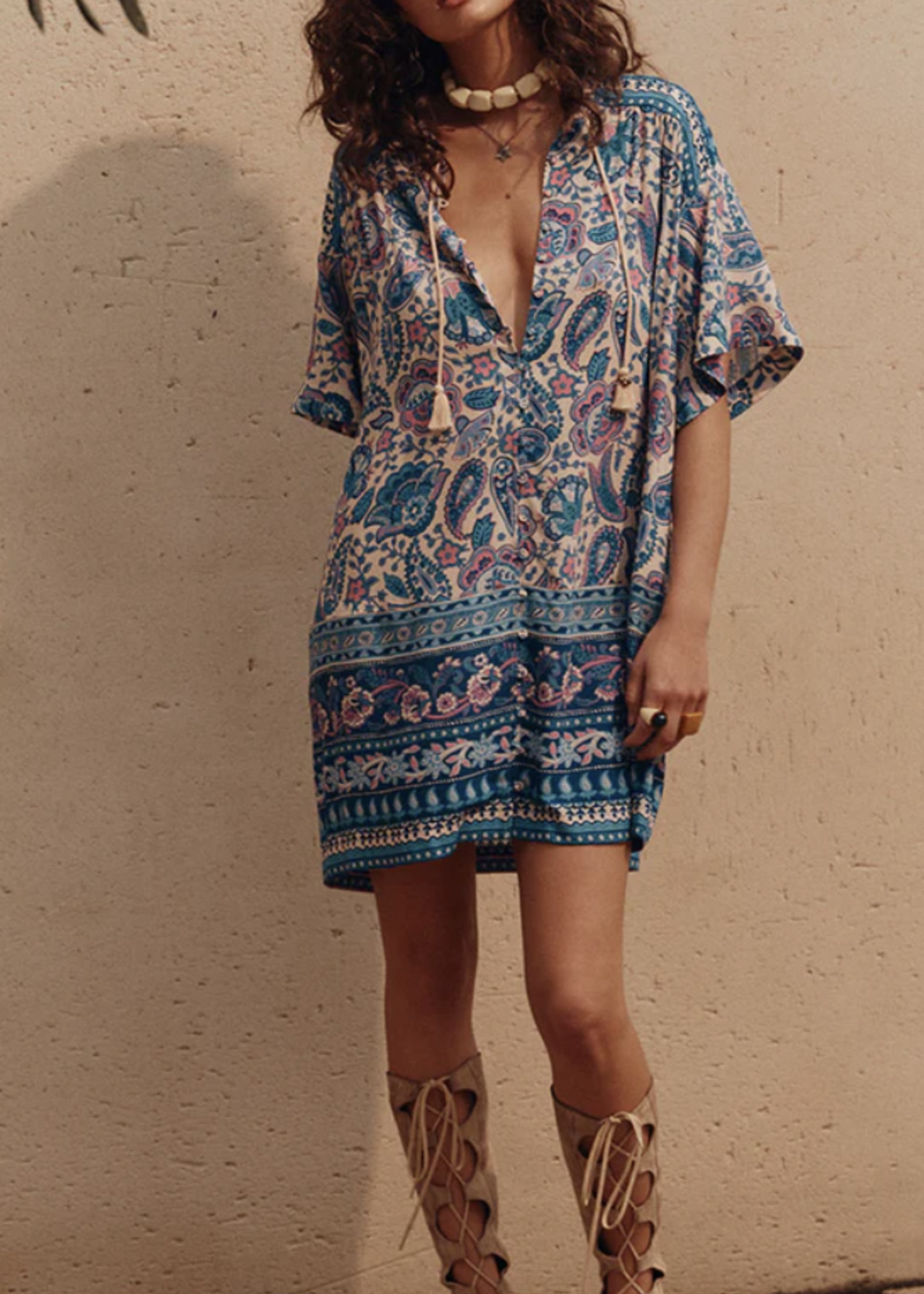 SPELL SPELL MARMONT FLUTTER TUNIC DRESS