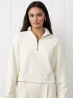 STATESIDE STATESIDE JASPER KNIT CORD HALF ZIP PULLOVER
