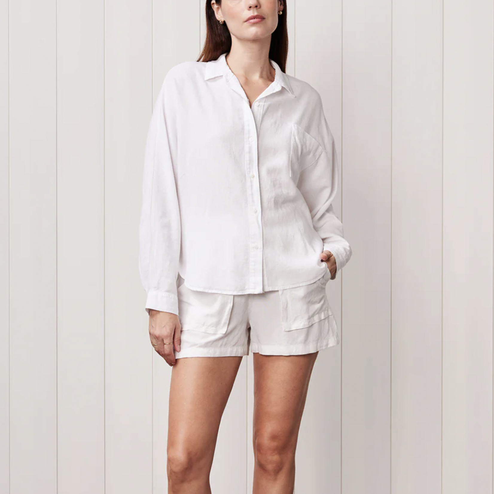 STATESIDE STATESIDE LINEN DOLMAN POCKET SHIRT