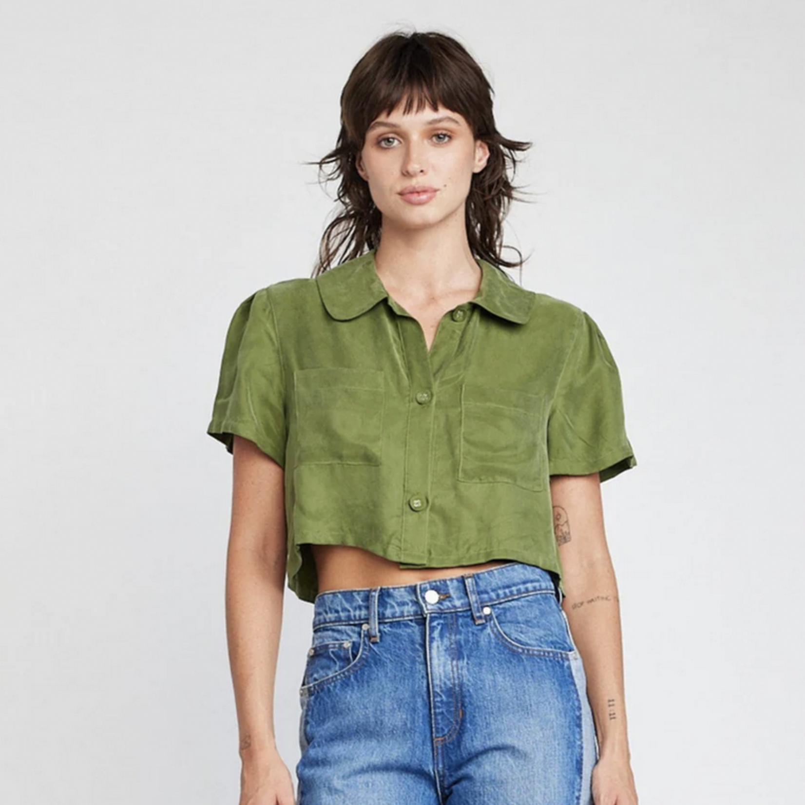 SELF CONTRAST SELF CONTRAST OTTILIE CROP SHIRT