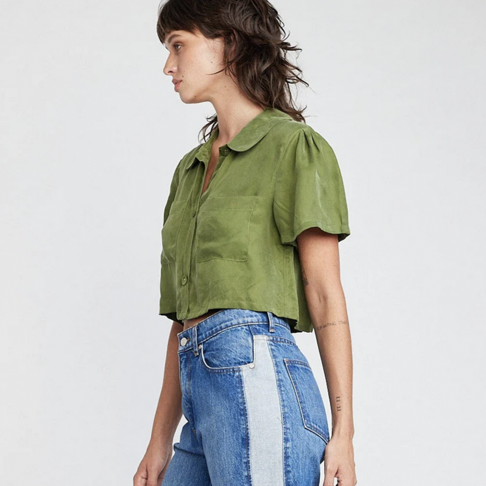 SELF CONTRAST SELF CONTRAST OTTILIE CROP SHIRT