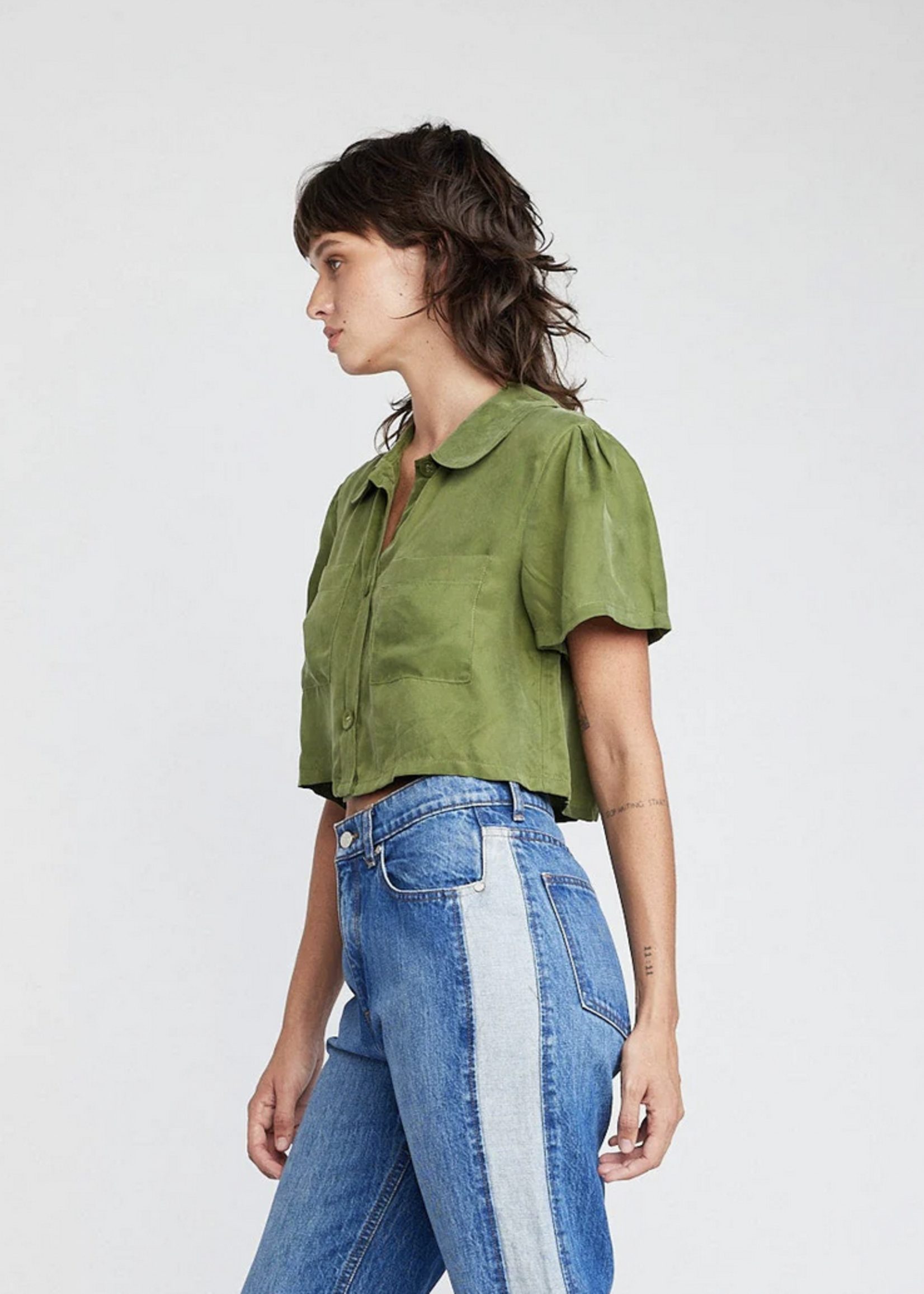 SELF CONTRAST SELF CONTRAST OTTILIE CROP SHIRT
