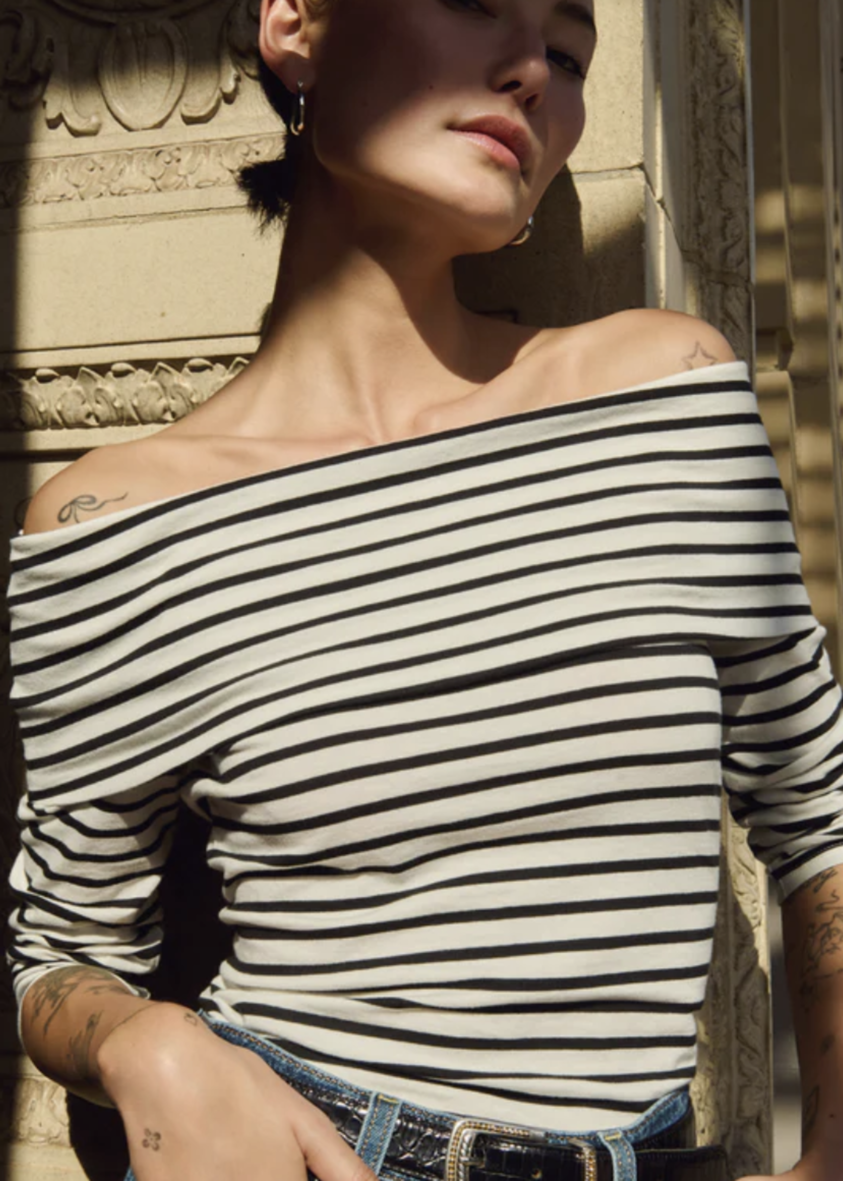 NATION LTD NATION ALEXI OFF THE SHOULDER SHIRT