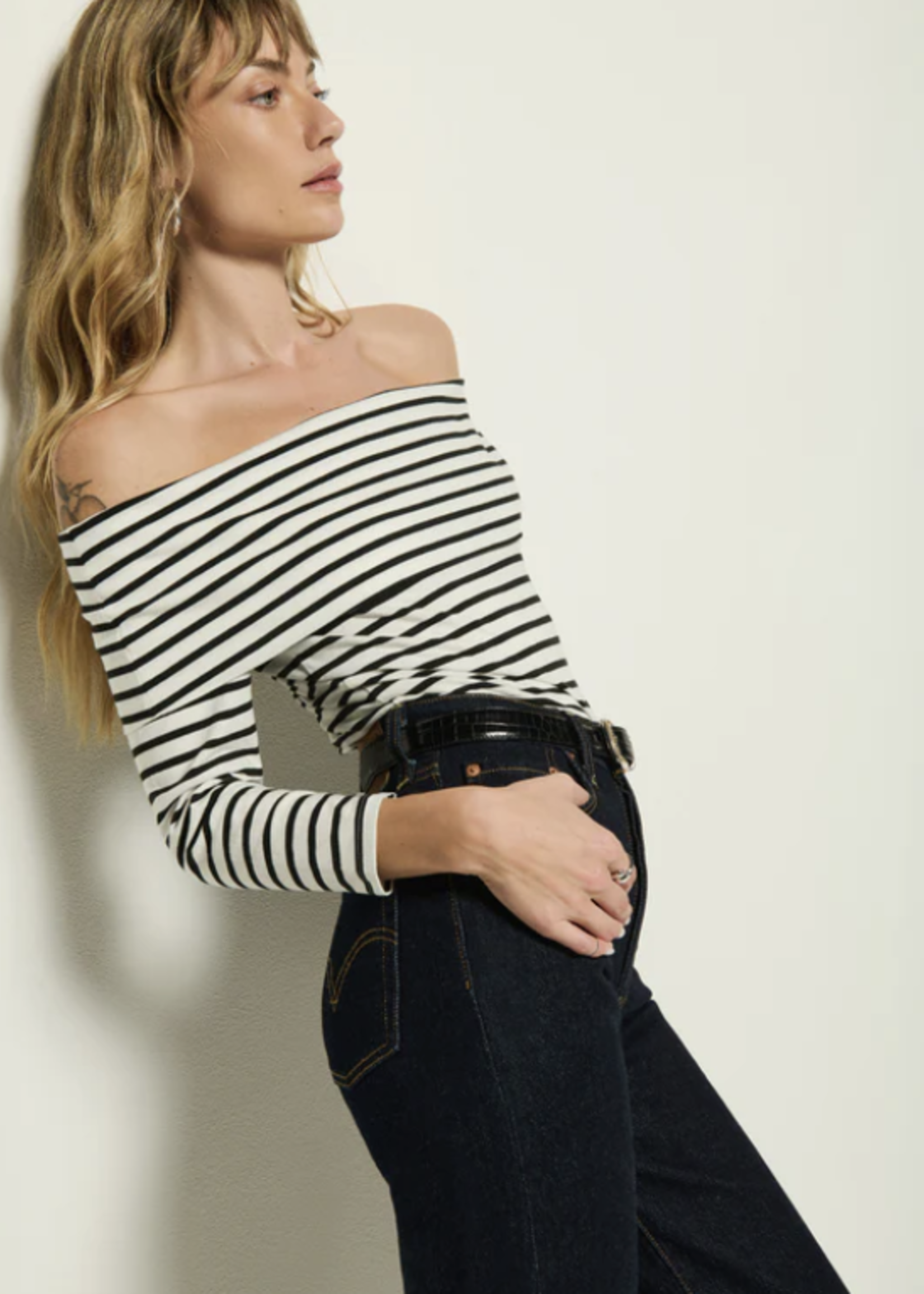 NATION LTD NATION ALEXI OFF THE SHOULDER SHIRT