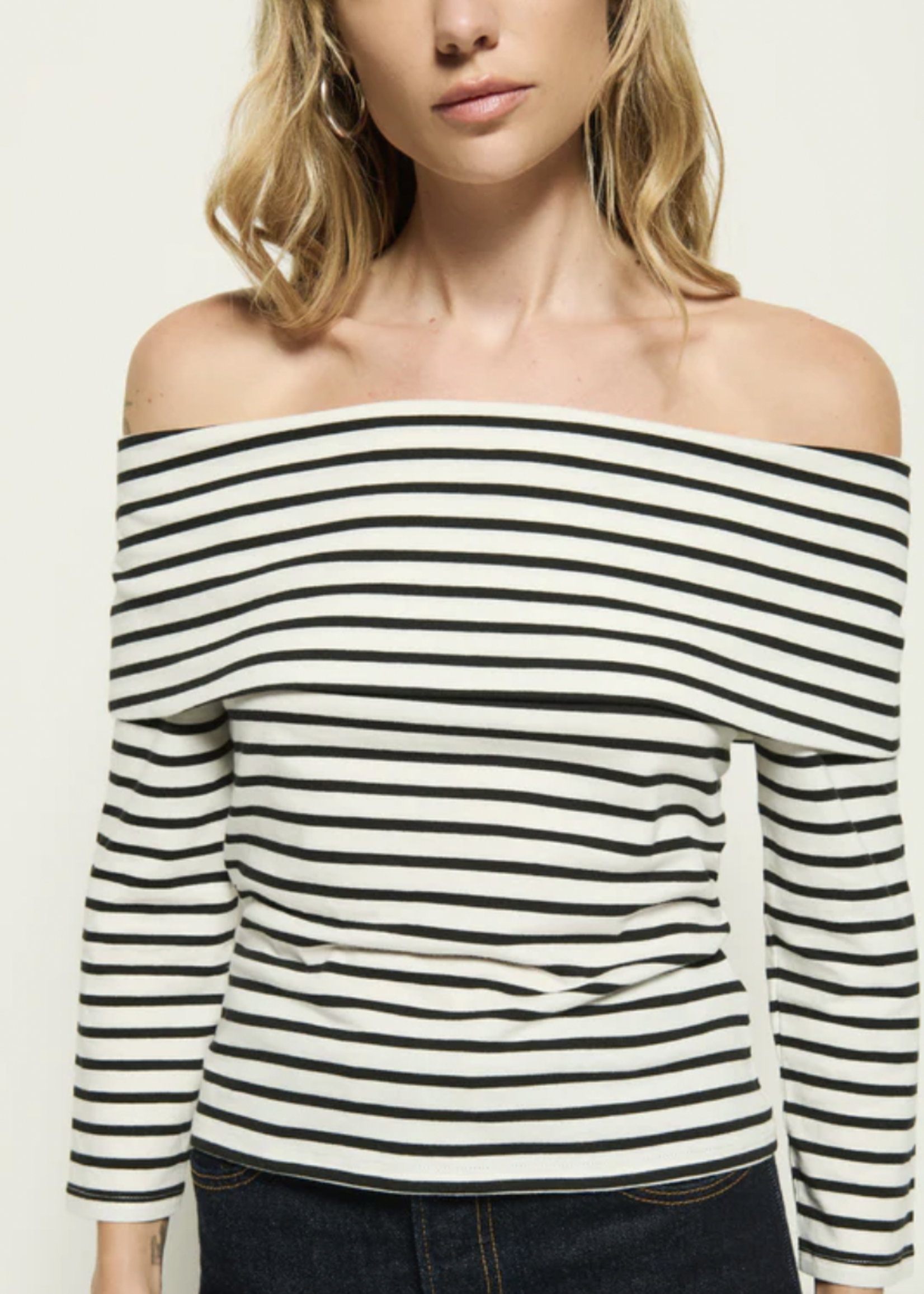 NATION LTD NATION ALEXI OFF THE SHOULDER SHIRT