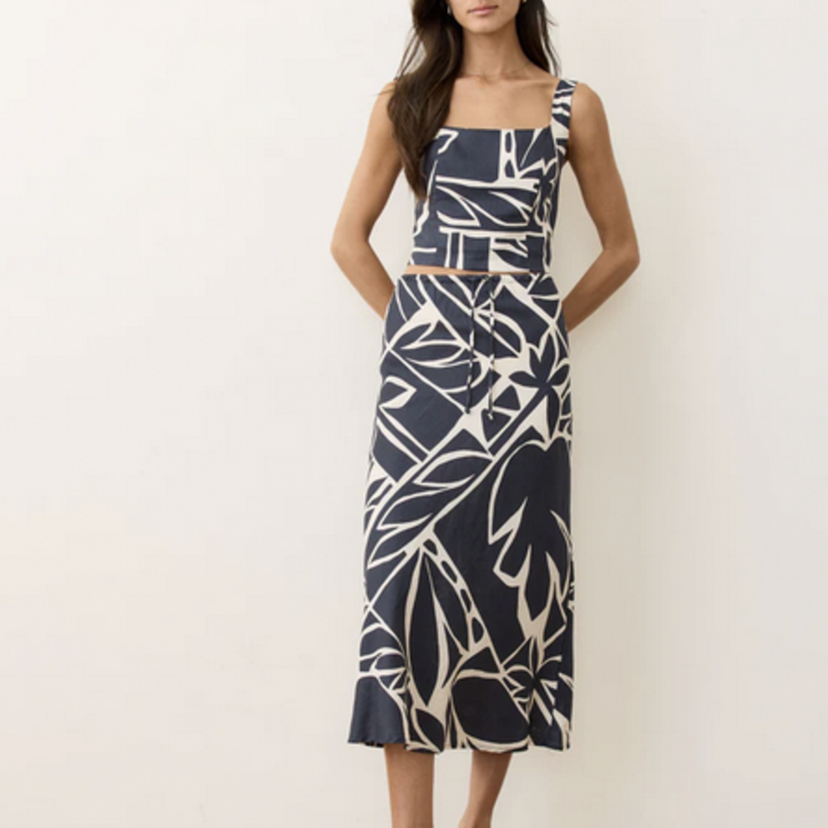 MARINE LAYER MARINE LAYER AVERY HEMP MIDI SKIRT
