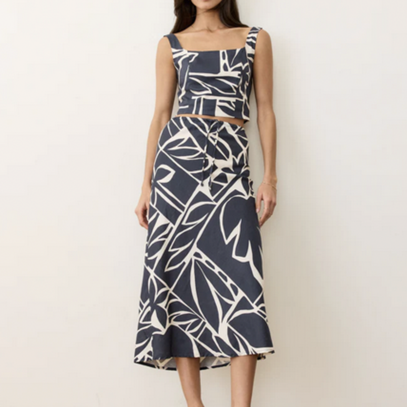 MARINE LAYER MARINE LAYER AVERY HEMP MIDI SKIRT