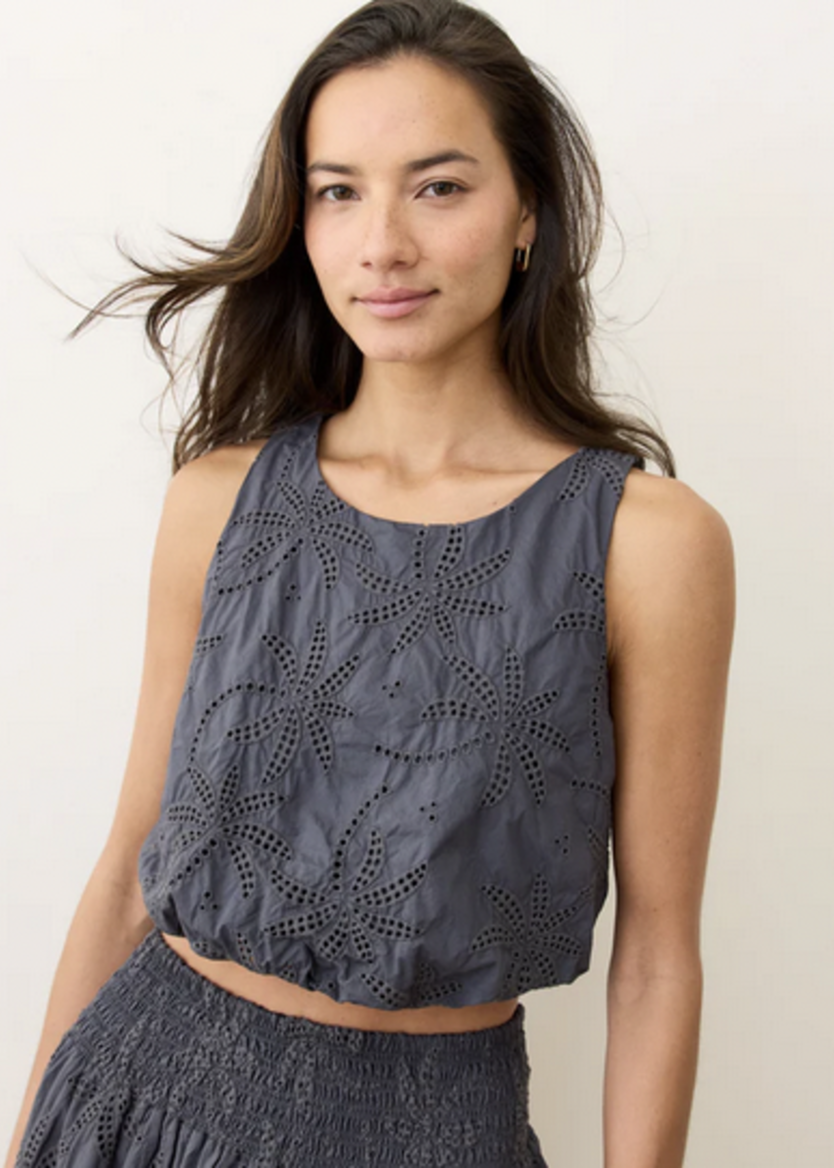MARINE LAYER MARINE LAYER SAGE EYELET BUBBLE TANK