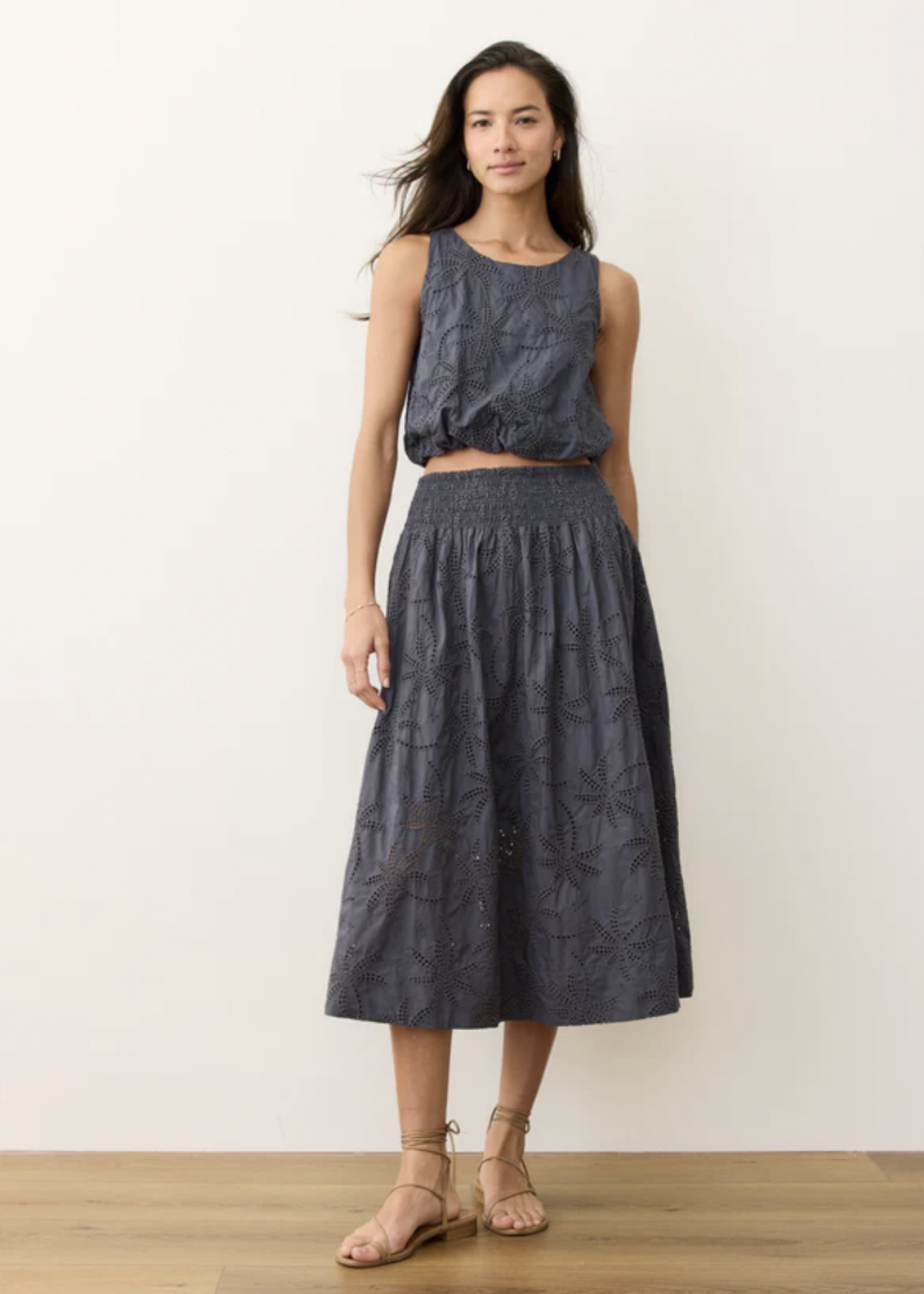 MARINE LAYER MARINE LAYER SAGE EYELET BUBBLE TANK