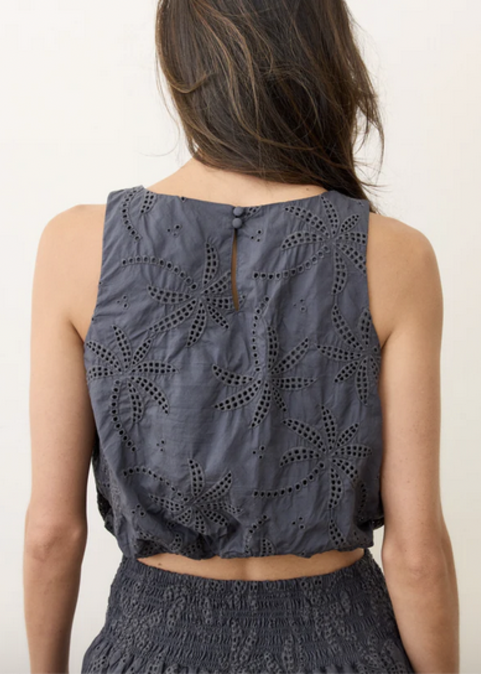 MARINE LAYER MARINE LAYER SAGE EYELET BUBBLE TANK