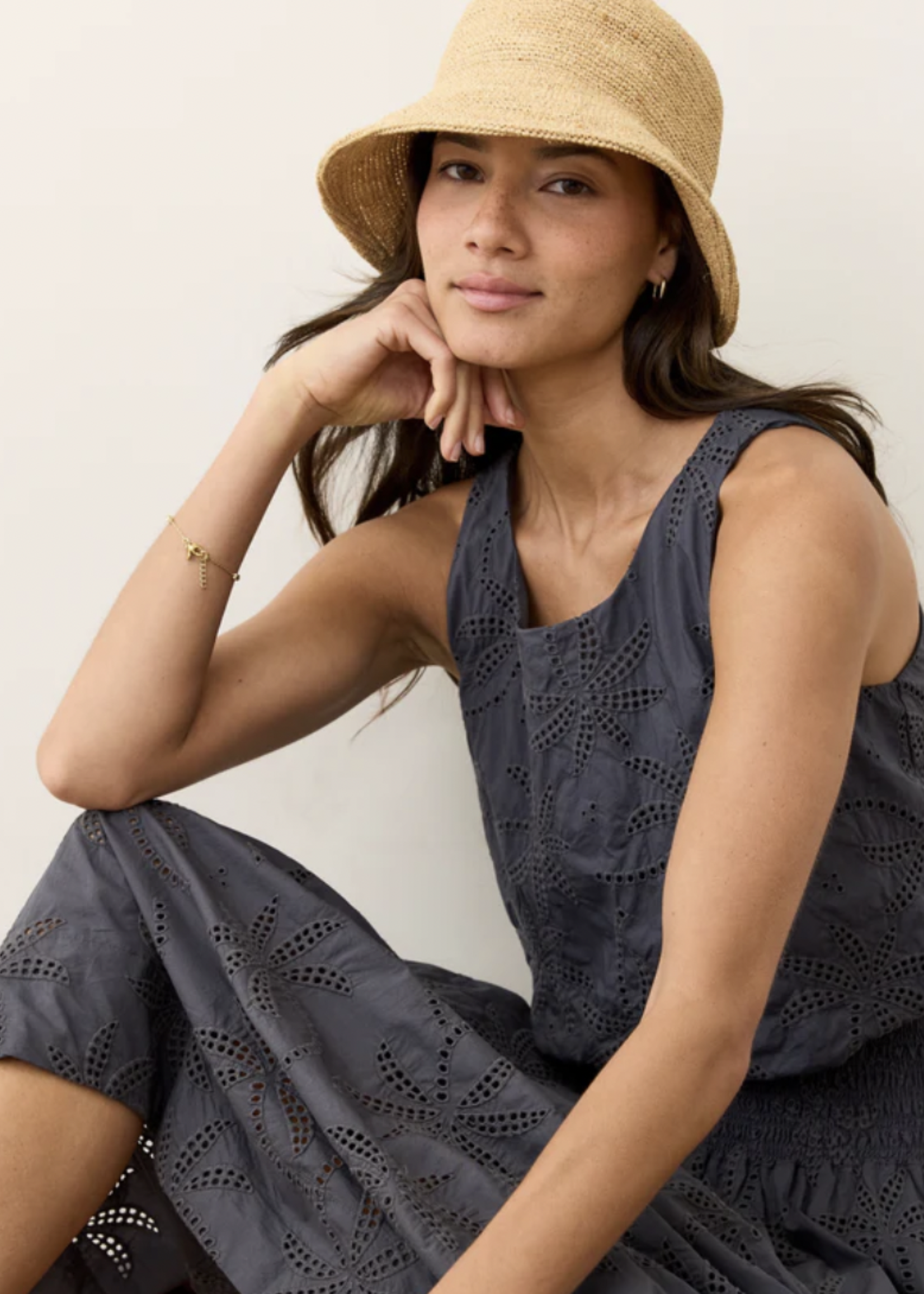 MARINE LAYER MARINE LAYER SAGE EYELET BUBBLE TANK